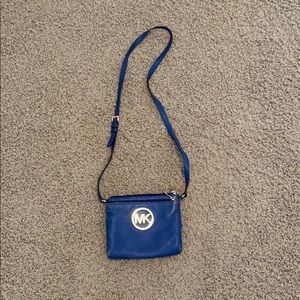 Michael Kors blue cross body purse